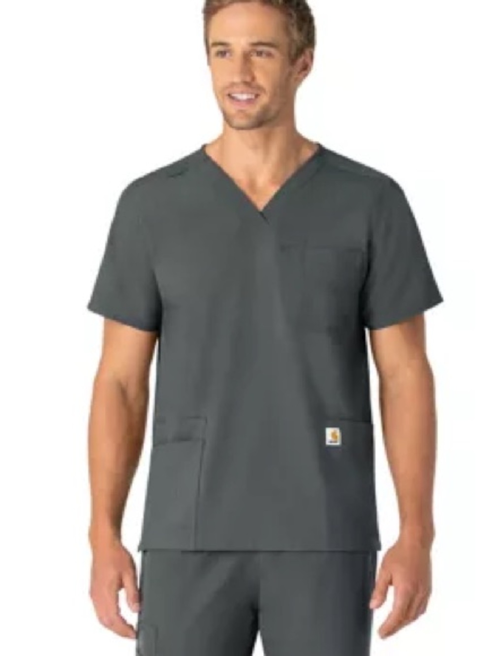 Carhartt Scrub Top Men’s Medium Olive Green Ripstop V-Neck Medical Uniform